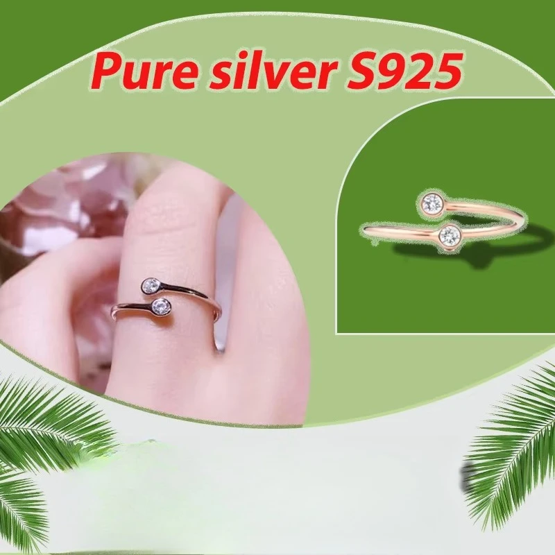 

Design sense: Open mouth diamond inlaid coil ring, pure silver S925, fashionable temperament, simple ring, TCO series gift