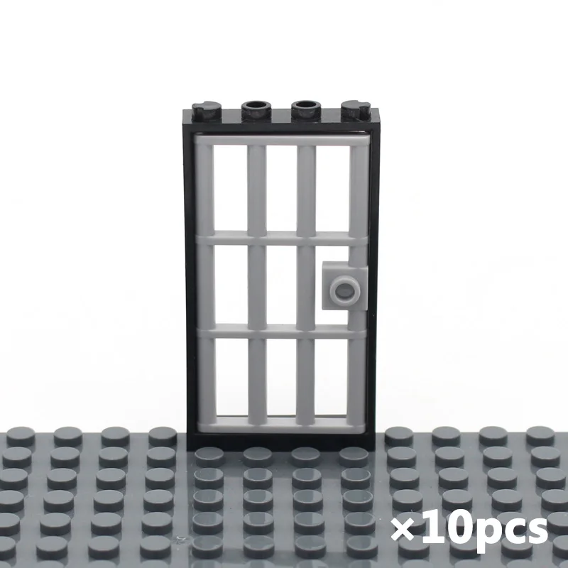 MOC Brick Compatible 60621 Door 1x4x6 Prison Gate with Barred Grille Enlighten Building Blocks Educational Toys Assembles