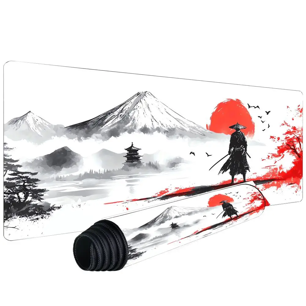

A warrior in ink-wash painting style Mouse Pad Large Computer Office Mat Rubber Anti-slip Gaming Keyboard Mousepad Long Desk Mat