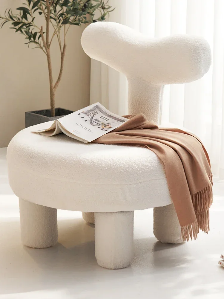 

Lamb small stool, lazy sofa, household doorstep shoe changing stool, modern balcony chair