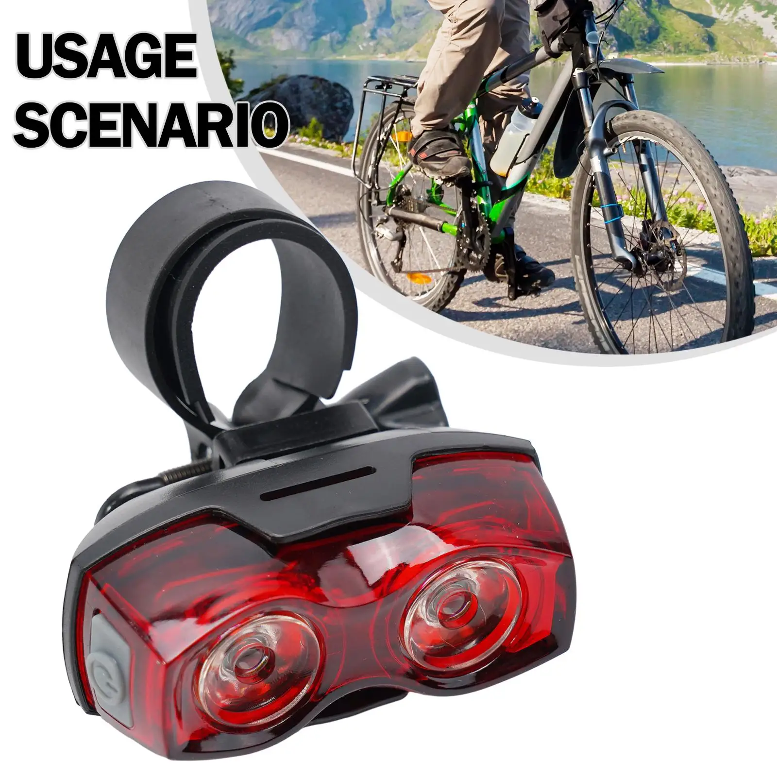1Pcs Bicycle Tail Light  Mountain Bike Red Tail Light  Horizontal Vertical  MTB Safety For Night  Riding Lighting Taillight