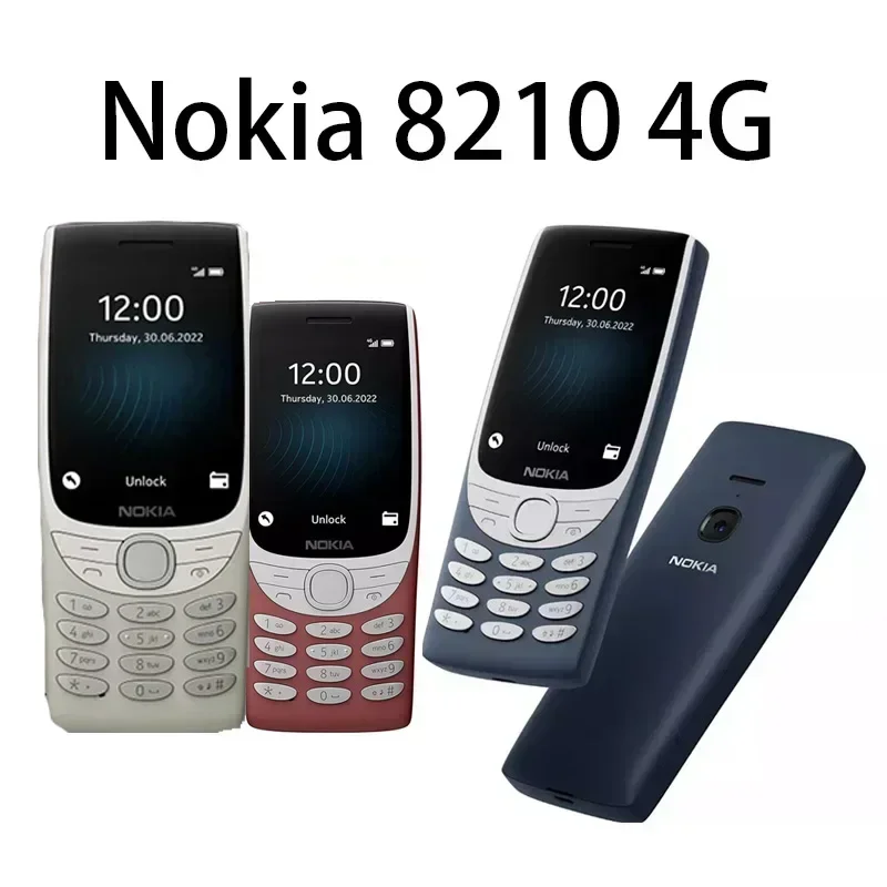 Nokia 8210 4G Feature Phone Dual SIM 2.8 Inch Display Bluetooth 5.0 FM Torch Rugged Push-button Used Phone