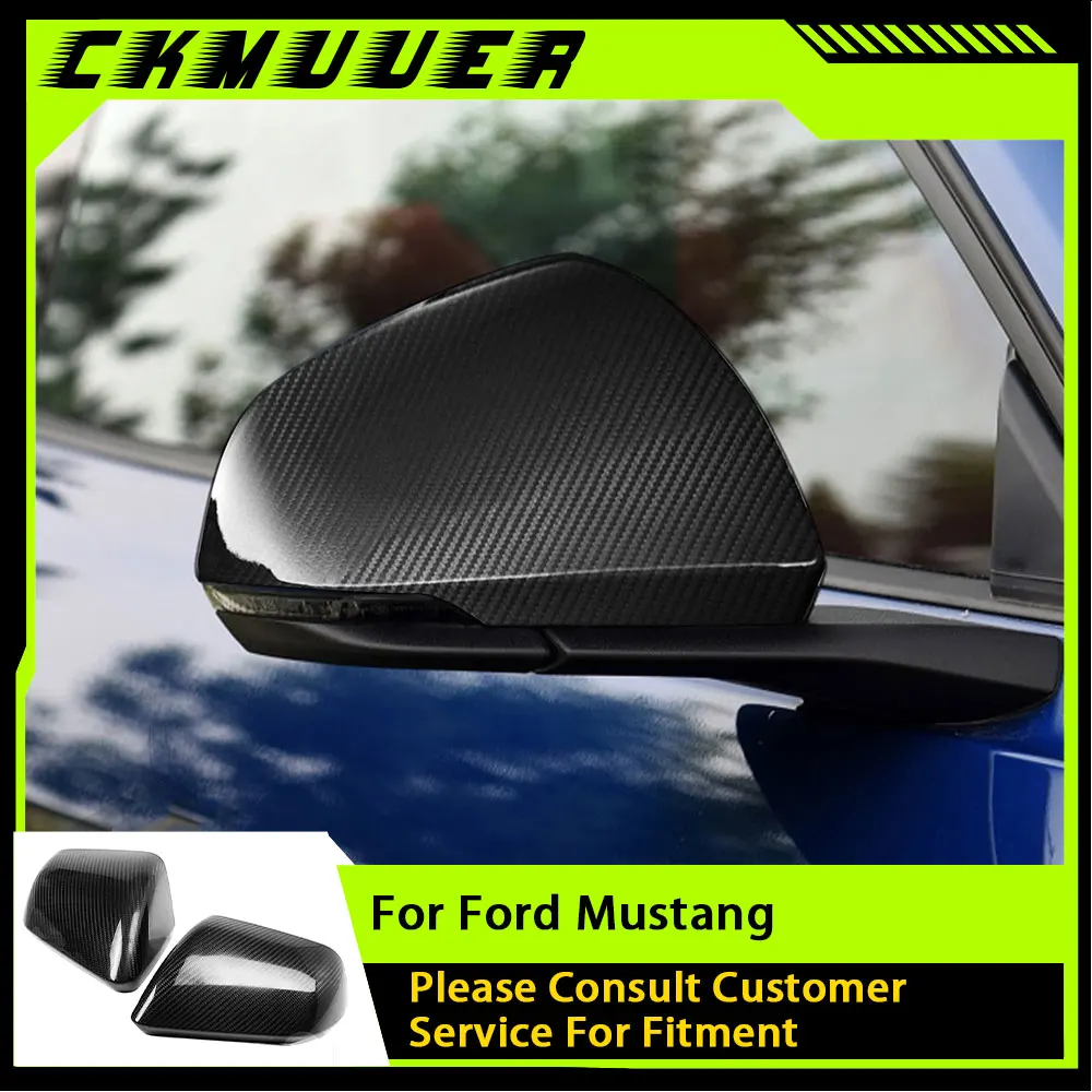 

CKMUUER Carbon Fiber RearView Mirror Caps Trims For Ford Mustang US Model 2014 2015 2016 2017+ Add On Style Side Mirror Covers
