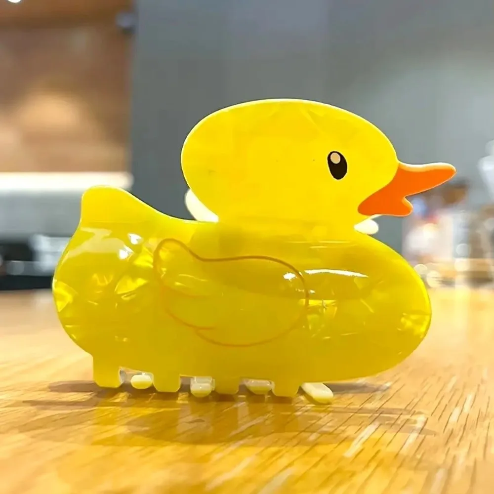 漫画ヘアアクセサリーイエローアヒルヘアクリップヘアスタイリングアクセサリーアクリルヘアクランプノンスリップヘアクリップ女の子