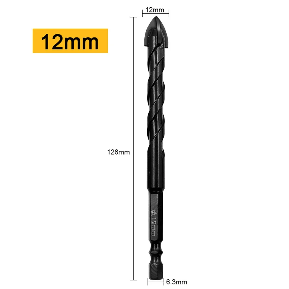 Wood Drill Bits Triangle Drill Multi-function 10mm 12mm 6mm 8mm All-ceramic Tiles Bench Drill Black Brick Walls