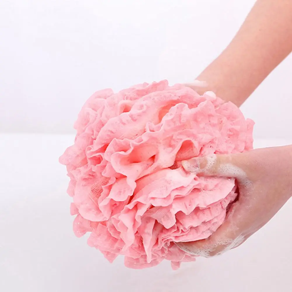 Large Size Bath Shower Loofah Sponge Pouf Body Wash Scrubber Rubbing Towel Foaming Wash Shower Bath Ball Mesh Sponge