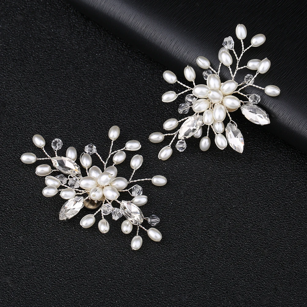 

Pearl Rhinestone Shoe Buckle DIY Clip Crystal Accessories for Pumps Clips Handmade Decor