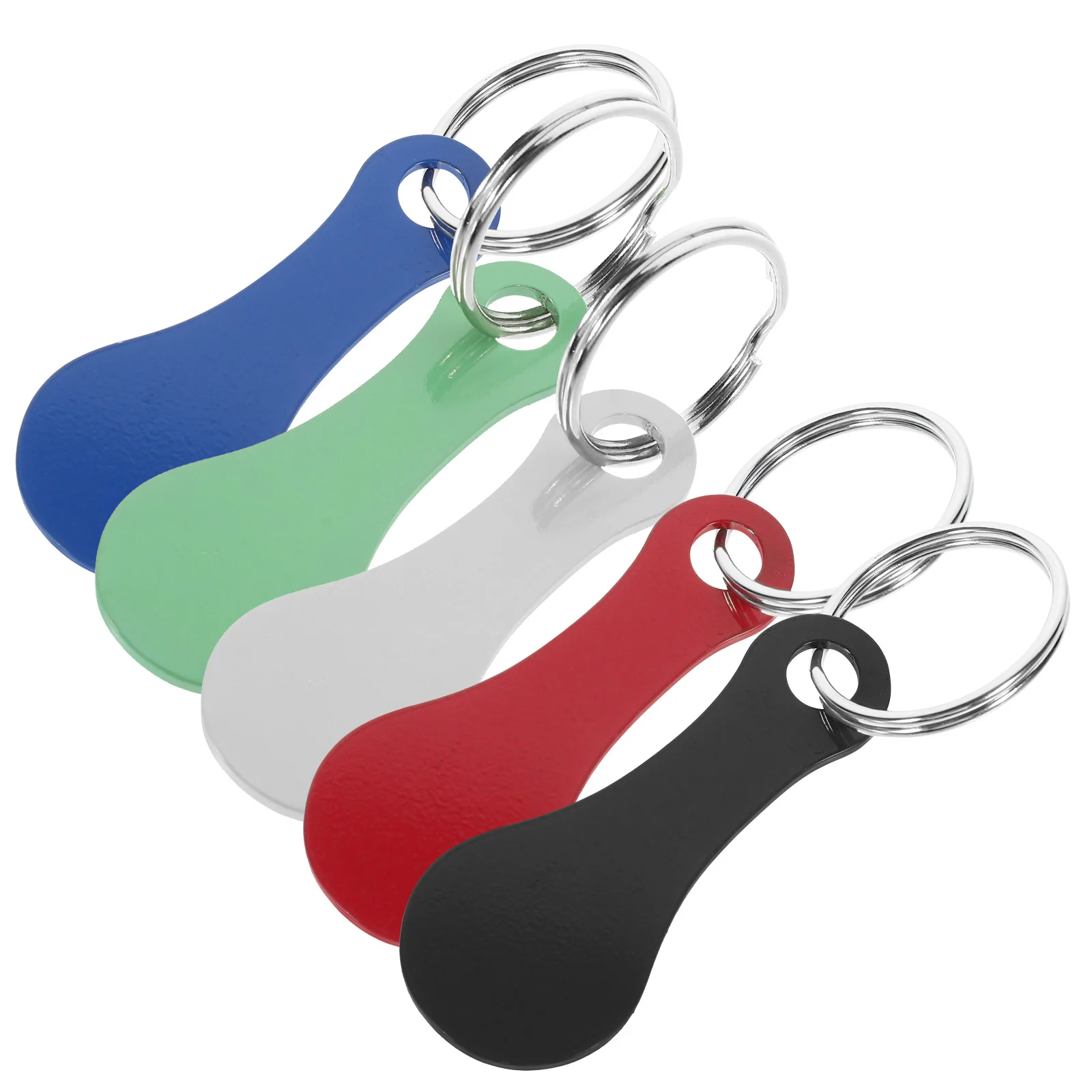 5 Pcs Shopping Cart Keychain Trolley Token Keyring Go Ornament Decoration Stainless Steel Pendant Tokens