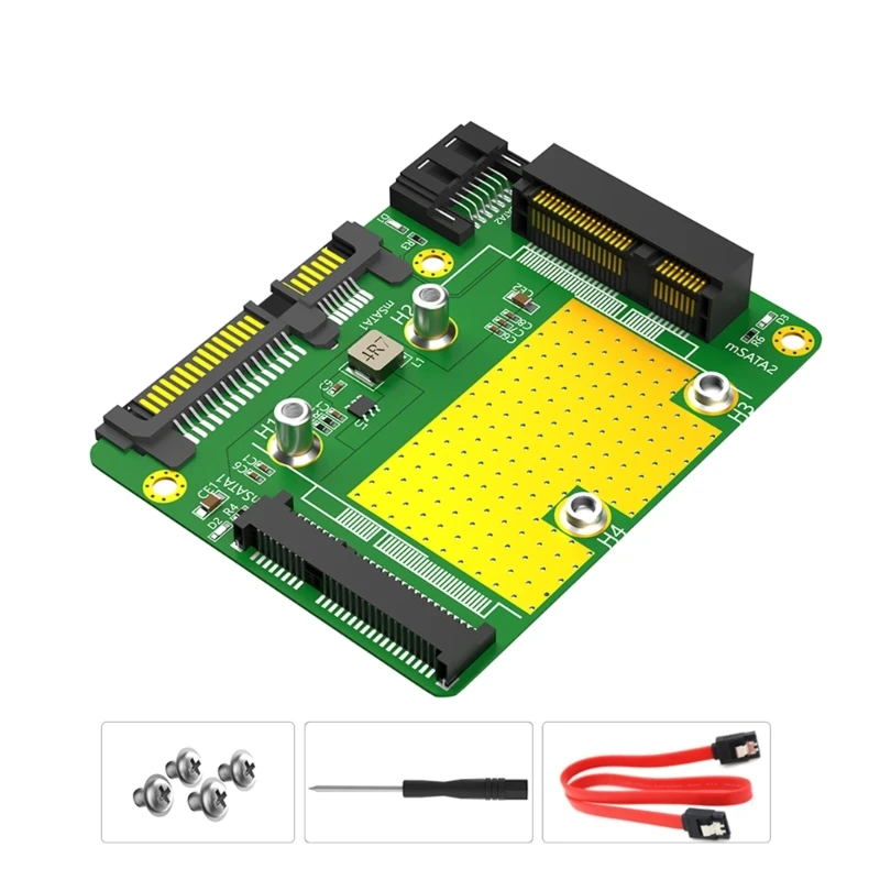 Duals Msata to Adapters 2-in-1 Msata SSD Converters Reader Card