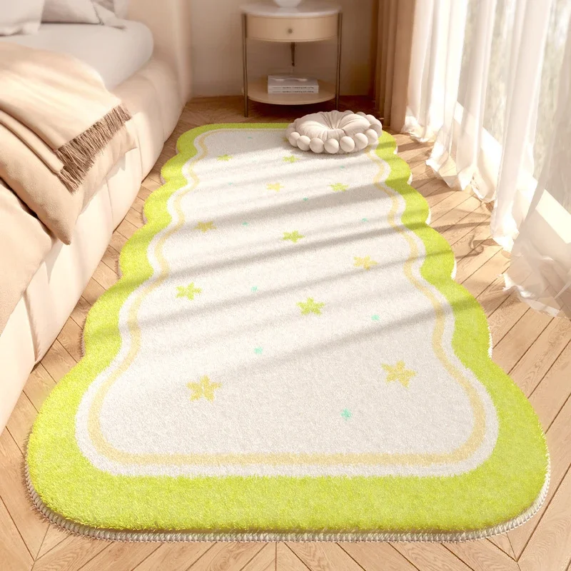 Ins Style Living Room Large Area Colorful Dopamine Bedroom Carpet Cute Creamy Bedside Carpets Layout Fluffy Plush Bedroom Rug