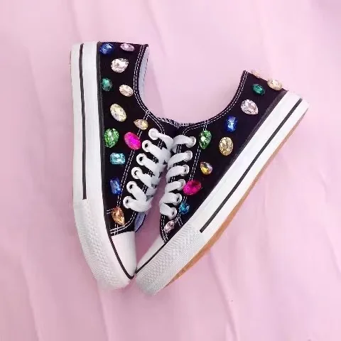 2022 Women\'s Canvas Non-slip Soft Fashion Casual Shoes SneakerFour Seasons Hand-made Canvas Women\'s Single Flat 32-44