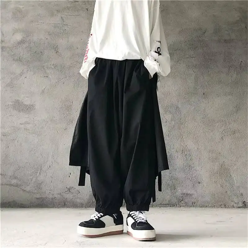 

Ladies Wide Leg Pants Irregular Stitching Pants Spring And Autumn New Korean Fashion Retro Dark Casual Large Size Loose Pants