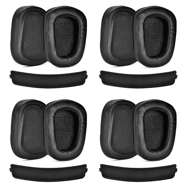 4Pair Foam Ear Pads Cushion Leather Earpad For Logitech G933 G935 G633 / G 933 G 935 G 633 Artemis Headphones