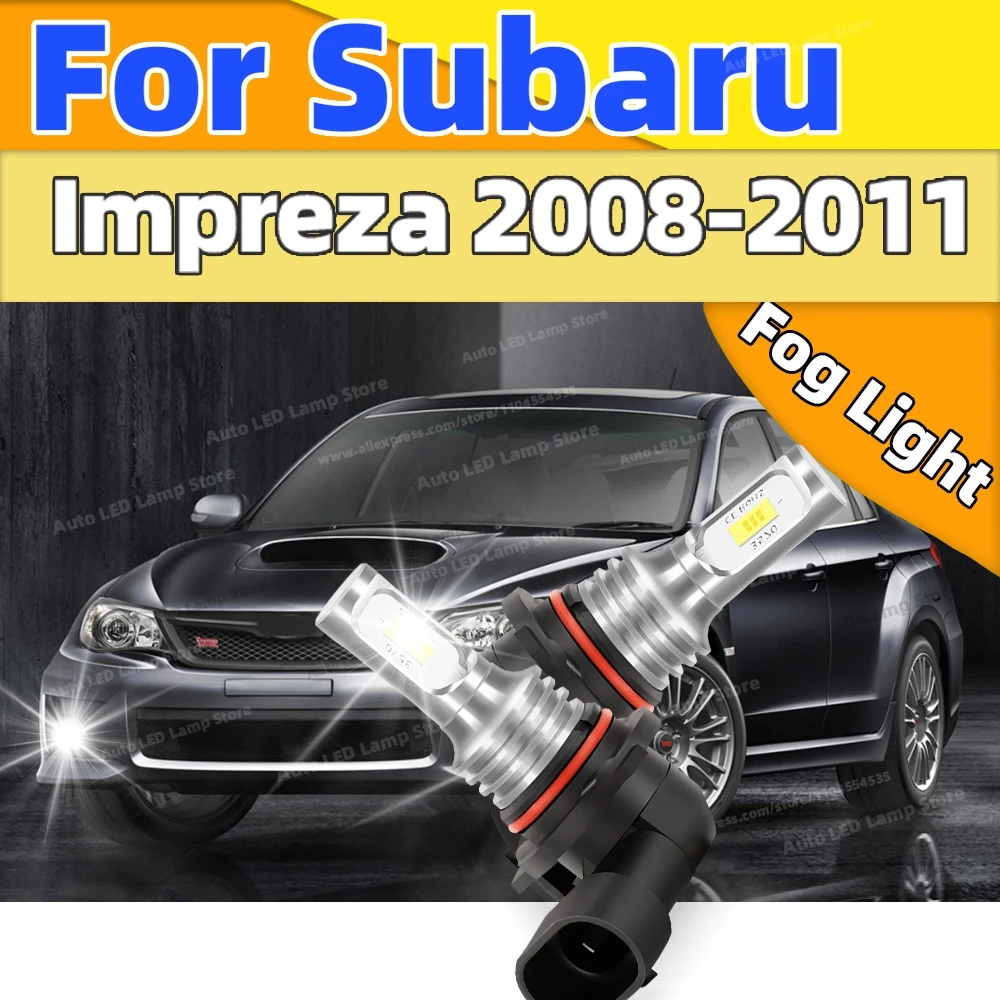 6000K LED Car Front Fog Light 20000LM Ultra Bright Bulbs 9006 HB4 Plug and Play For Subaru Impreza 2008 2009 2010 2011