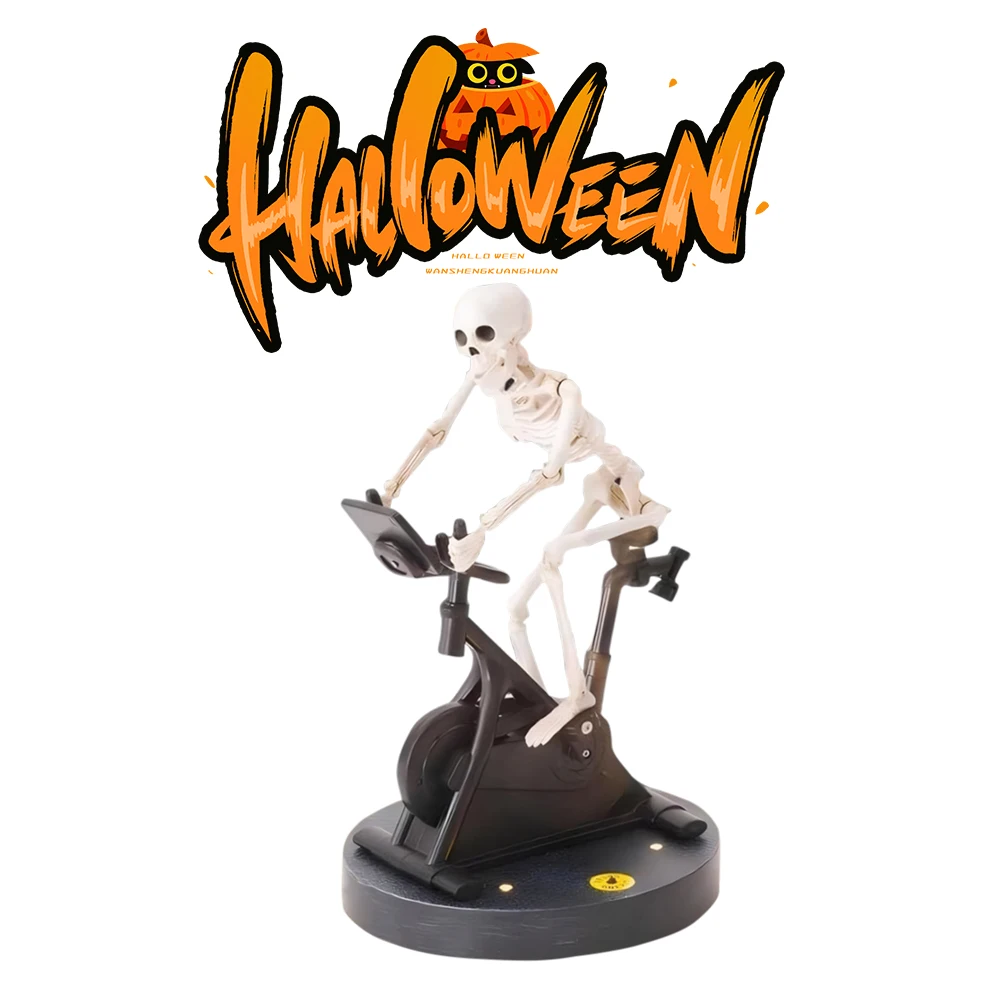 Resin Halloween Skeleton Decor Halloween Skeleton Decorations Skeleton Riding An Exercise Bike