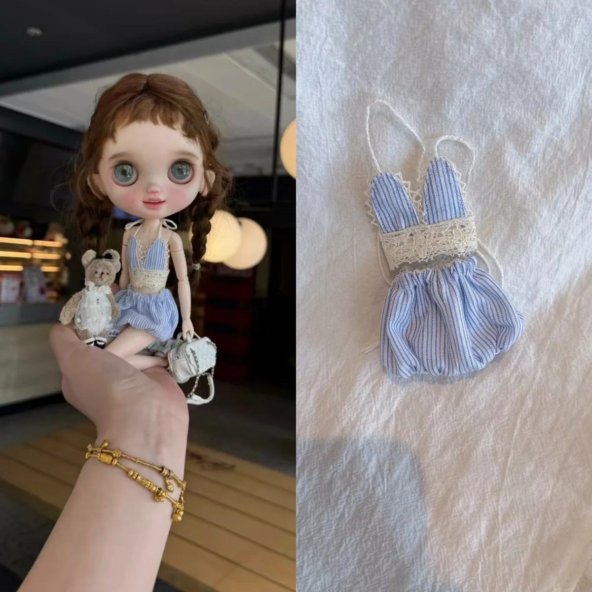 conjunto-de-roupas-para-boneca-blyth-1-6-pijama-doce-colete-sexy-shorts-bolha-para-bonecas-blyth-ob24-azone-com-19-articulacoes