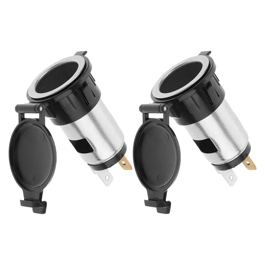 

2pcs Car Ignition Socket Durable Metal Stable Output 12V Compatible Waterproof Cigarette Lighter Adapter USB