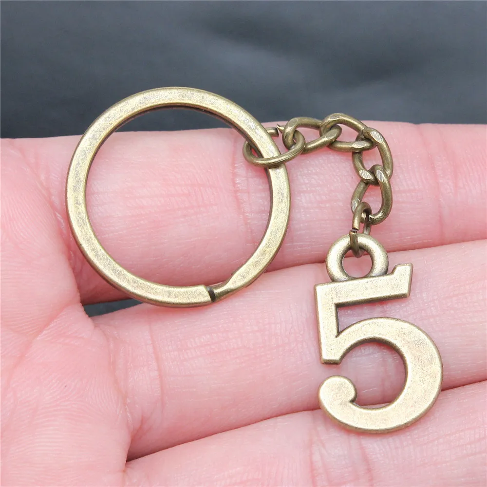 Keychains 28Mm Ring Number Tags Creative Jewelry