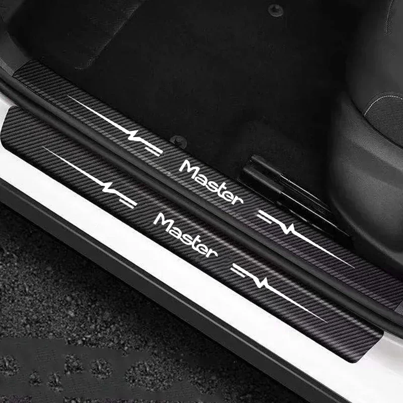 Car Rear Door Threshold Anti Scratch Sticker Carbon Fiber Protective Film Accessoriesfor Renault Master Badge