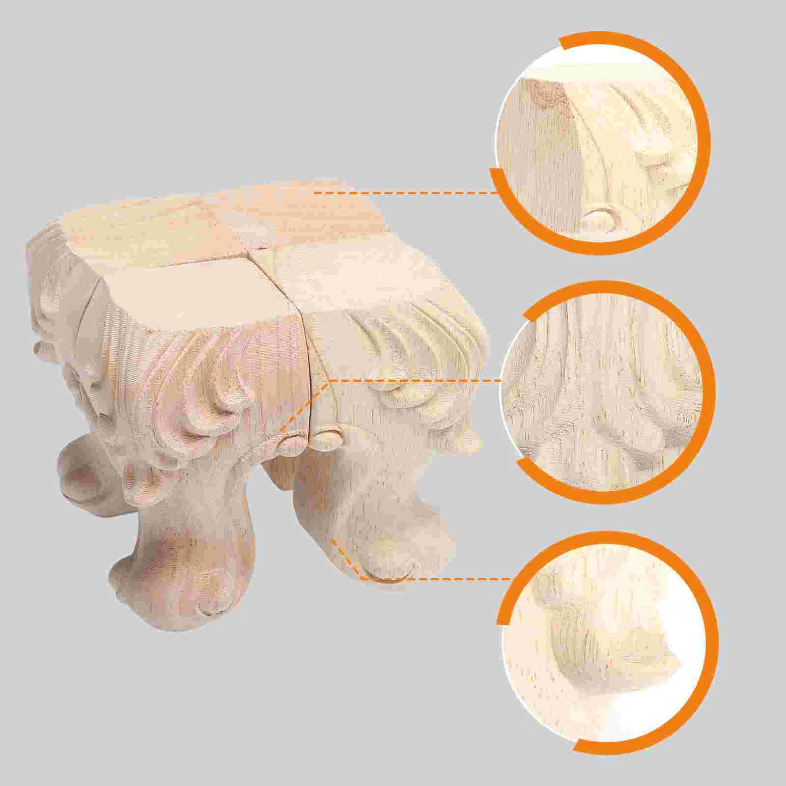 

4 Pcs Furniture Wooden Legs Table Carved Cabinet Carving Sofa Supporting Feet Accessories