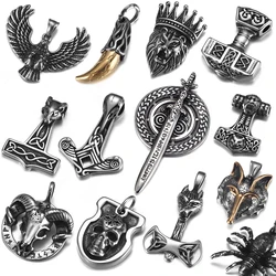316L Choice Stainless Steel Viking Skull Animal Vintage Pendant for Men Necklace Bracelet DIY Accessories Finding Jewelry Making