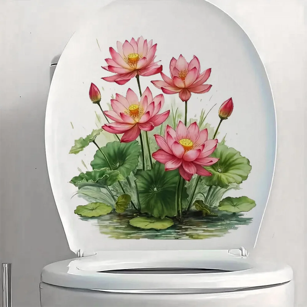 Lotus Leaf Vinyl Sticker, Bedroom Entryway Living Room Porch Home Decoration Wall Stickers, Removable Stickers