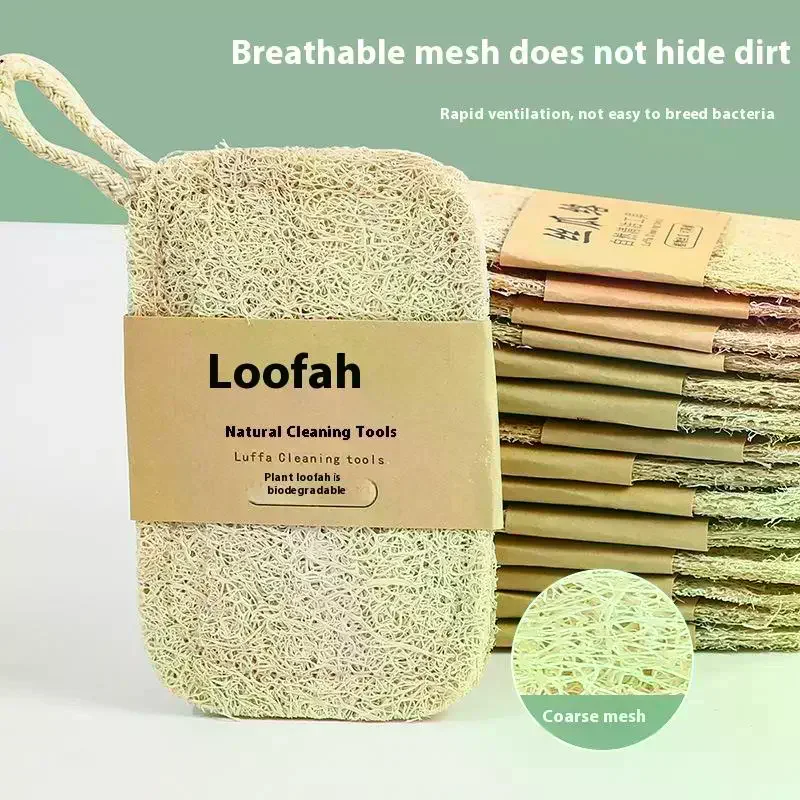 6pcs Natural Luffa Dish Towel Washing Cloth Sponge Loofah Scrub Pad Dish Pot Oil Stain Removing Scrubber Kitchen Clean Brushes P