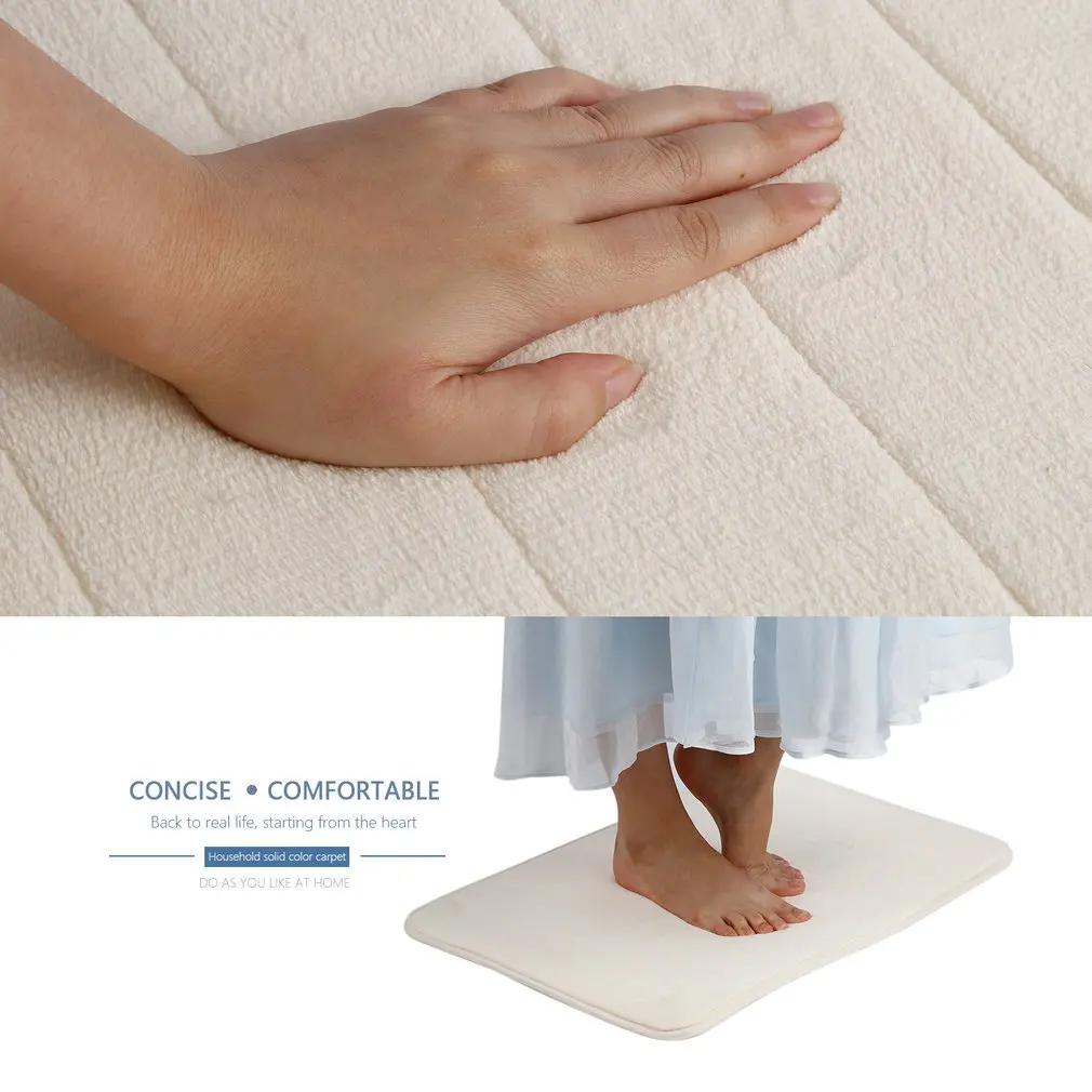 Vertical Grain Memory Cotton Carpet Soft Mat Home Bathroom Mat Powerful Anti-Skid Pad Quick Water Absorbent Mat 40x60CM