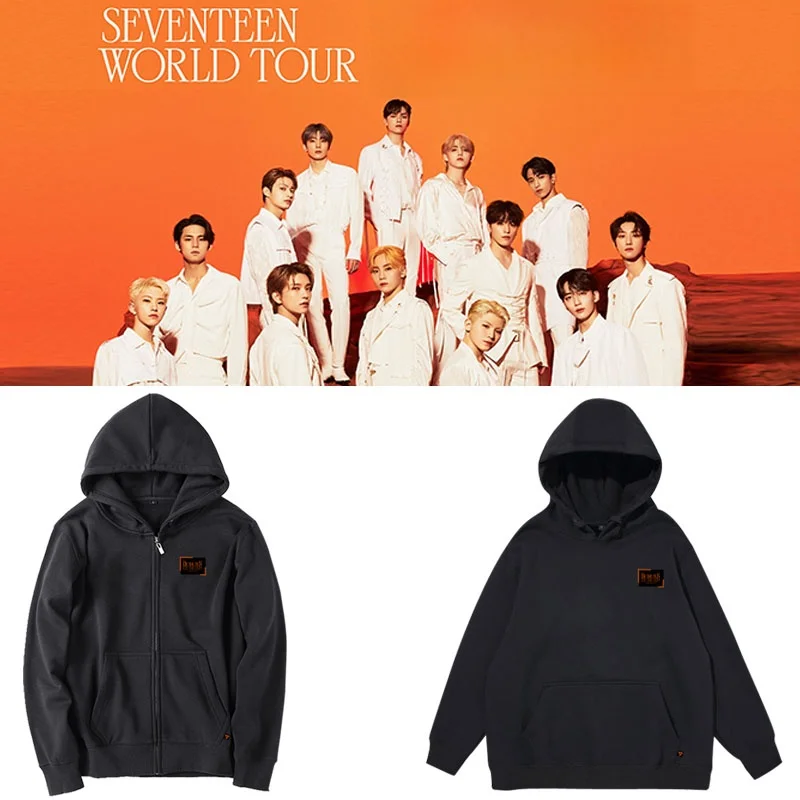

Худи SEVENTEEN Tour Concert BE the SUN, свободная толстовка, верхняя одежда, весна-осень, с мультяшным аниме-принтом, для повседневной носки, с длинными рукавами