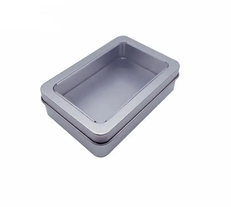 10.7*7*3cm Open Window Metal Storage Cases, Tin Boxes Steel Display Packaging Can Wholesale