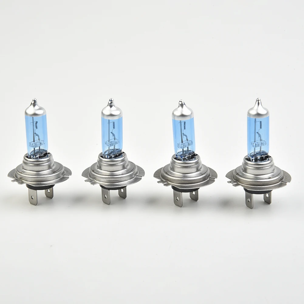 4pcs Useful Car 100W Super White Halogen H7 Headlight Bulbs 12v Practical Replacement Headlights Bulbs Automotive Accessories