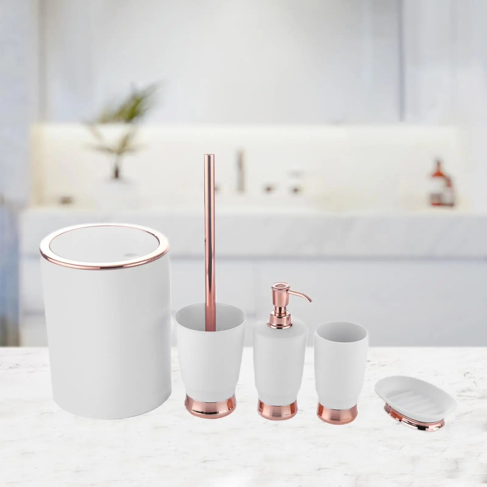 5 Pieces Bathroom Accessories Set Decorative Restroom Stuff for Hotel Home
