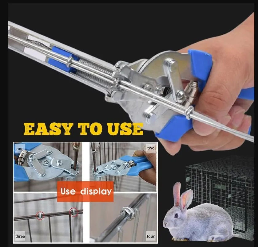 Hog Ring Plier Tool and 600pcs M Clips Staples Chicken Mesh Cage Wire Fencing Caged Clamp Poultry Supplies Mesh Clip Dropship