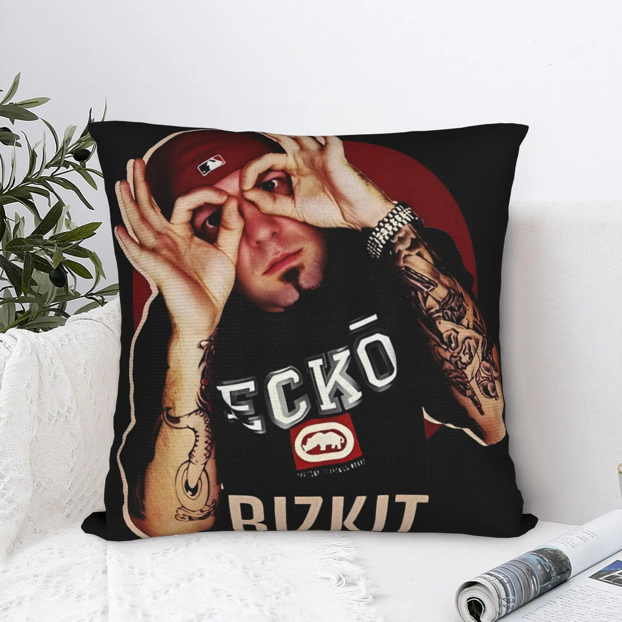 Bizkit Limp Rock Rap  Square Pillowcases Polyester Bed Car  Cushion Case Funny Home Decoration Pillow Cover 40*40