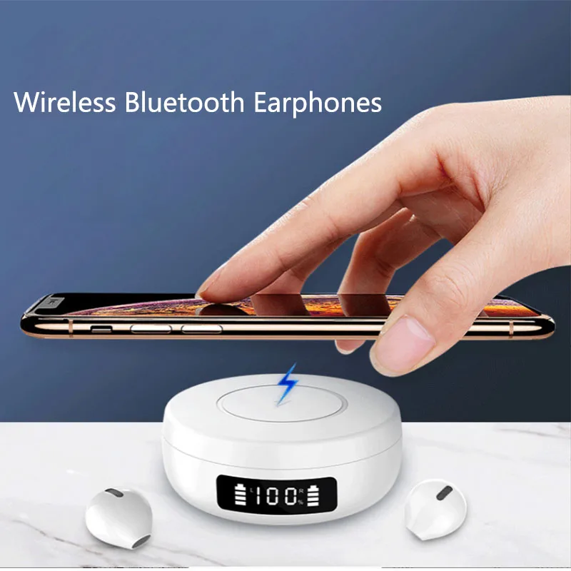 LOERSS TWS 5.1 Bluetooth Earphone with Wireless Charging Hifi Stereo In-ear Earbuds Long Endurance Headset Sport Music Headphone