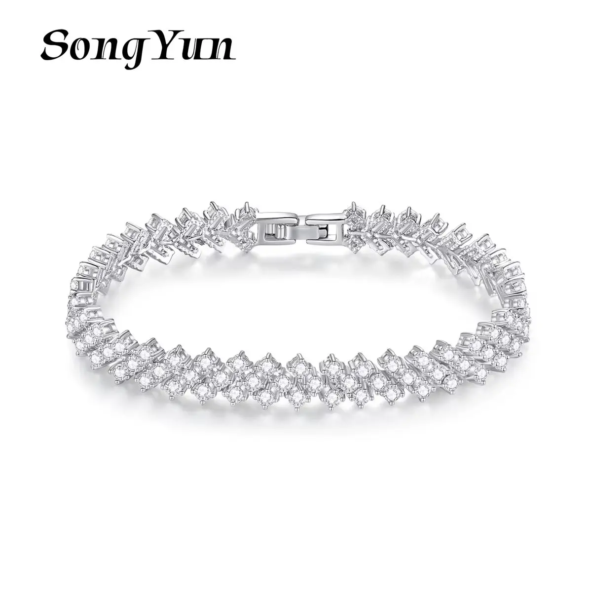 

SYYG Jewelry MHT Quality Brass Bracelet Bangle Charm CZ 7A Zircon Engagement Party Romantic Style Women Bracelets Jewelry