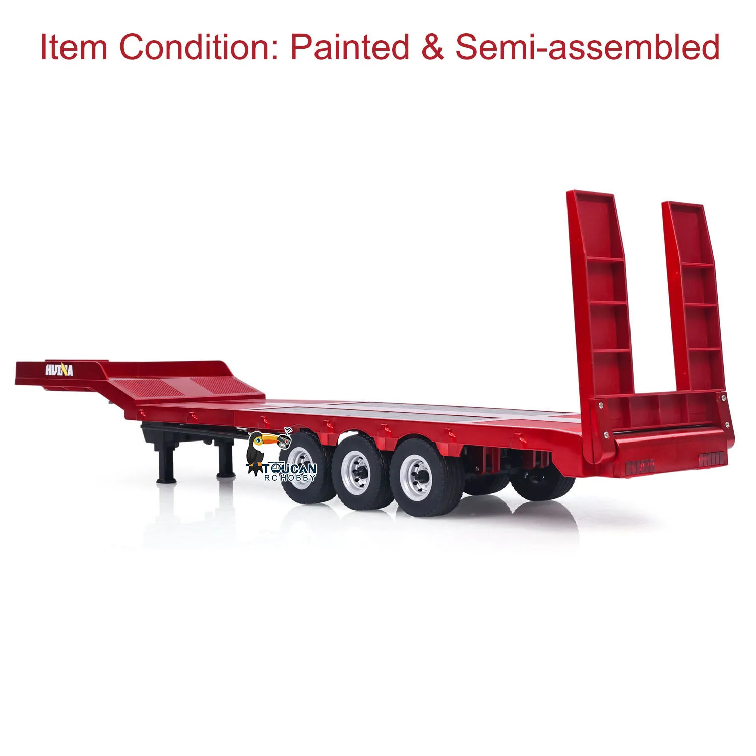 

US Sale 3 Axle Plastic Semi Trailer Flatbed 1502 for 1/18 Radio Tractor Truck HUINA 1501 RC Lorry Car Model Upgrade Parts