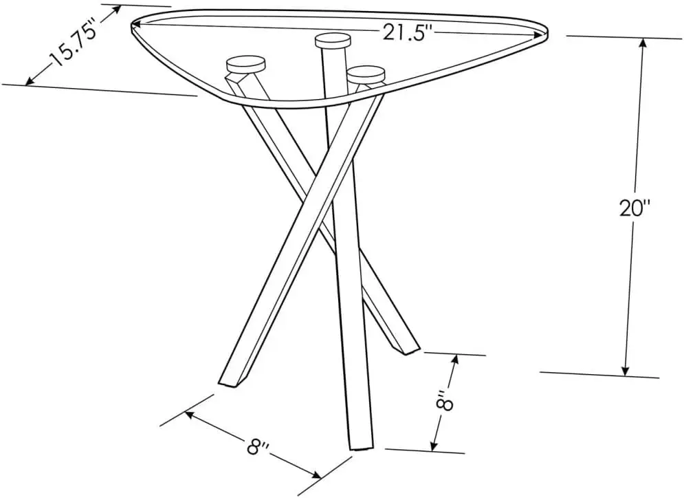 Modern Cortez End Table - Clear Glass With Polished Stainless Steel Base