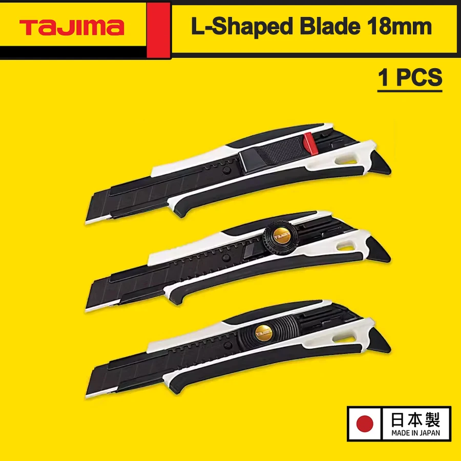 TAJIMA Utility Knife Retractable 1PCS Replaceable L-shaped Blade 18mm  Auto Lock Box Cutters 1101 Series