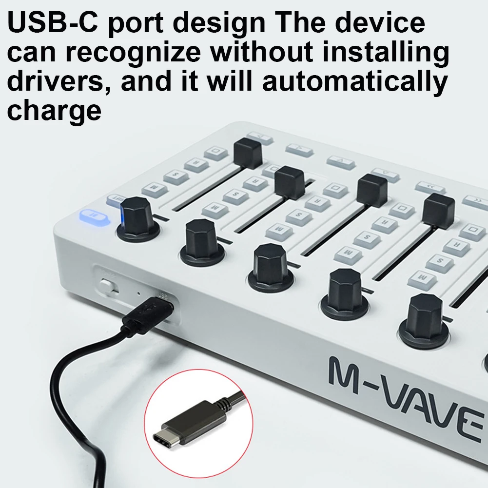 For M-VAVE Wireless MIDI Controller Mixing Console BT Connection USB Controller For Electroacoustic Instruments