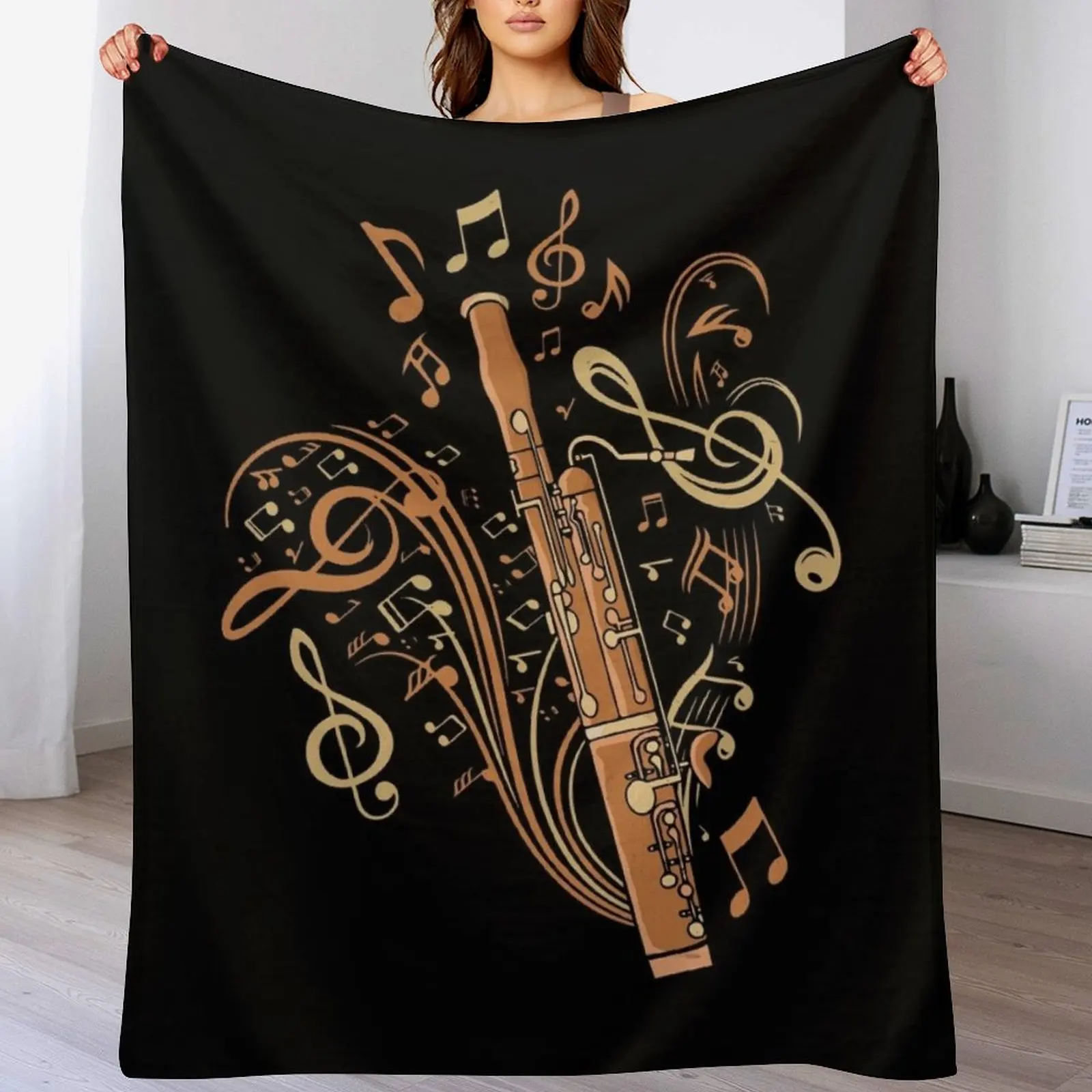 Bassoonist Gift Men Jazz Music Lover Women Bassoon Throw Blanket Beautifuls Luxury St Blankets For Bed warm winter Blankets