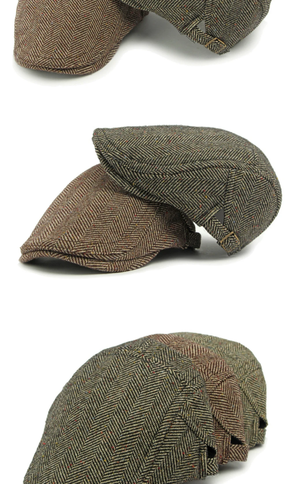 HT4546 Baskenmütze Wolle Hut Männer Frauen Angepasst Ivy Flache Kappe Retro Künstler Maler Gestreiften Baskenmütze Hut Männlich Weiblich Herbst Winter Baskenmütze Kappe – Detail 3