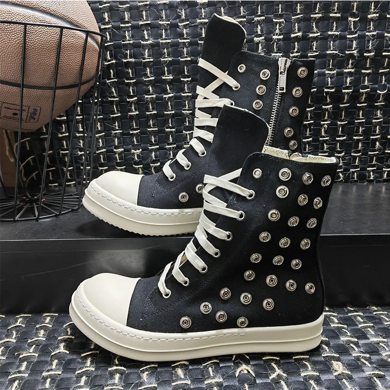 

Men Women Shoes Summer Casual Canvas High Top Ankle Boots Make old Rivet Owen Vintage Original Luxury Skateboard Dance Sneakers