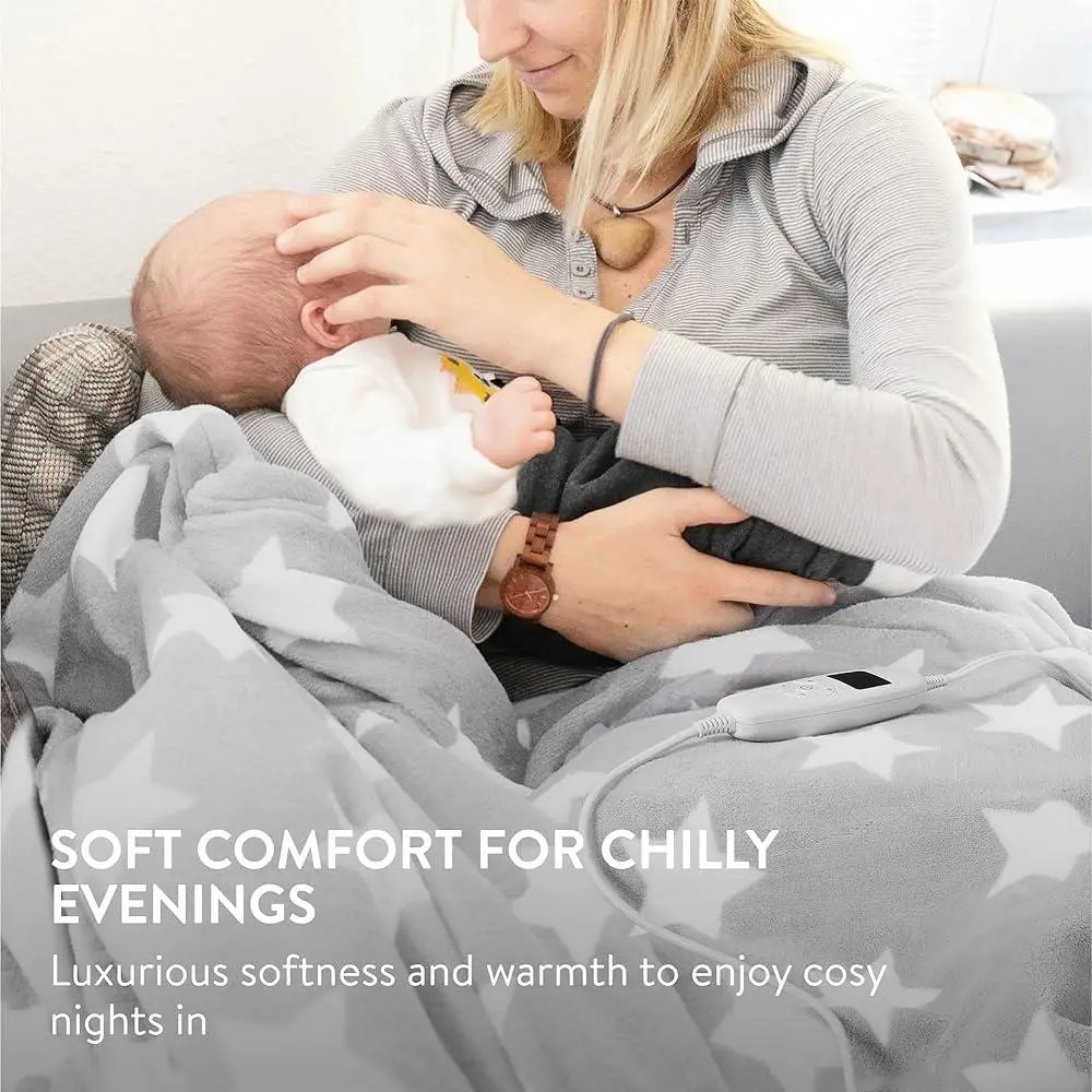 Heated Throw Blanket Electric Custom Heat 10 Modes Intelligent Timer Overheat Protection Machine Washable Fleece Warm Comfort