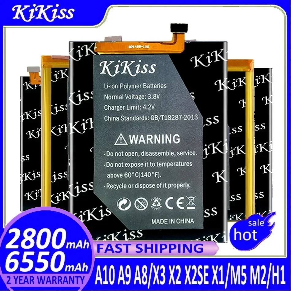 KiKiss Battery For AGM A10 A9 A8 A 10 A 9 A 8/X3 X2 X2SE X1 X 3 X 2 X 1/M5 M2 M 5 M 2/H1 H 1 Batterij + Track NO