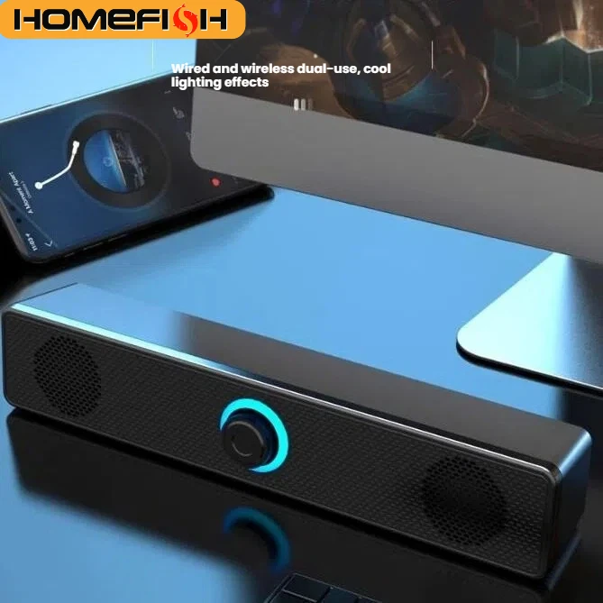 4D Computer Speaker Bar Stereo Sound Subwoofer Bluetooth Speaker For Macbook Laptop Notebook PC Music Player Wired Loudspeaker