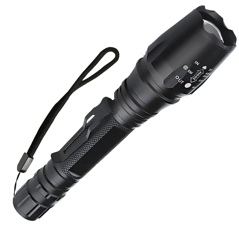 Led Flashlight Zoomable Aluminum 8000 Lumen 2* 18650 Rechargeable Battery Torch Waterproof Outdoor for Camping Lantern