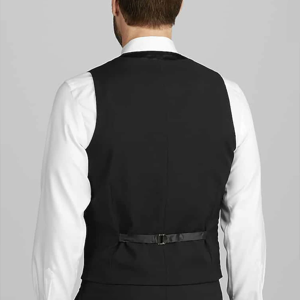 V-neck Men's Vest Satin Suit Male Waistcoat Business Sleeveless Casual Single Breasted Suits Blazer Clothing
