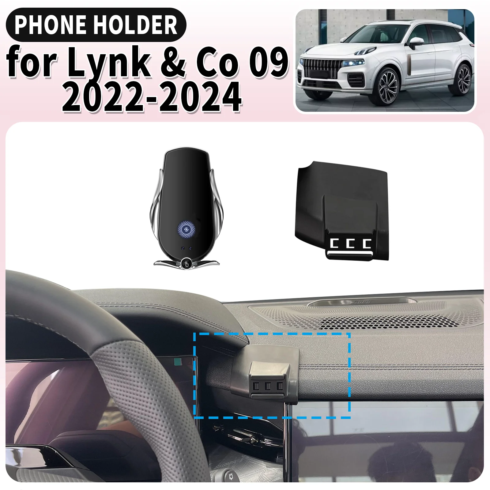 

​​fit for Lynk & Co 09 2022 2023 2024 Screen Base Mount Phone Holder Dedicated Clip-On Navigation Bracket Car​​ accessoires
