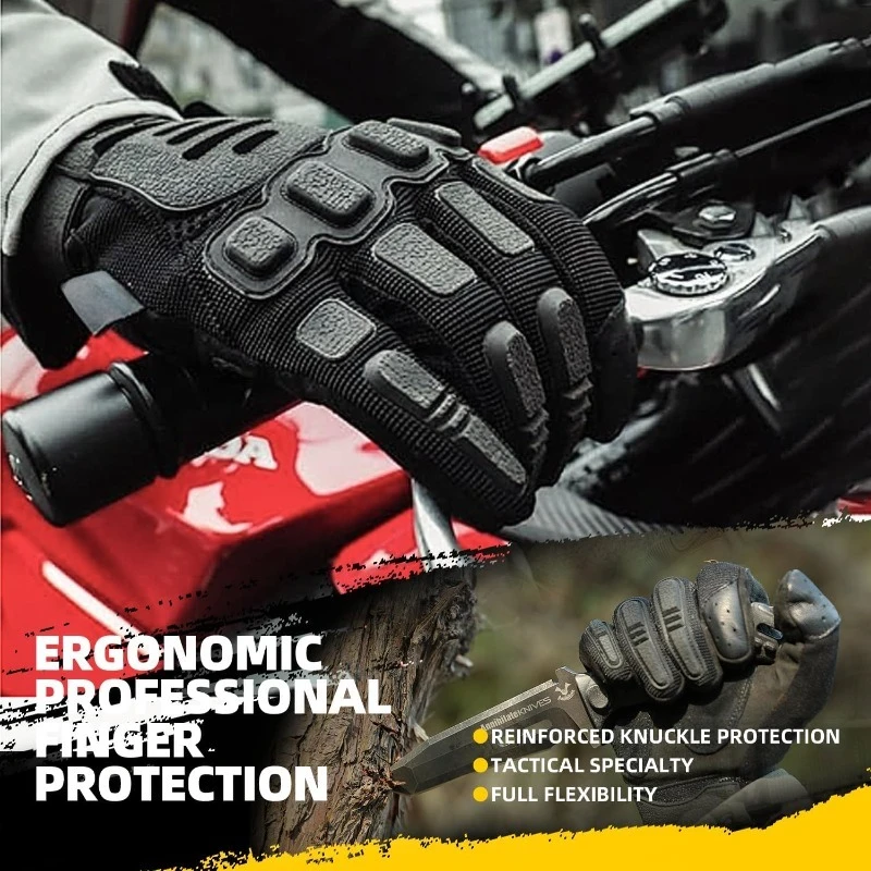 

2PCS Touchscreen Tactical Gloves Men with TPR Finger Impact Protection & Palm Padded for Motorcycle